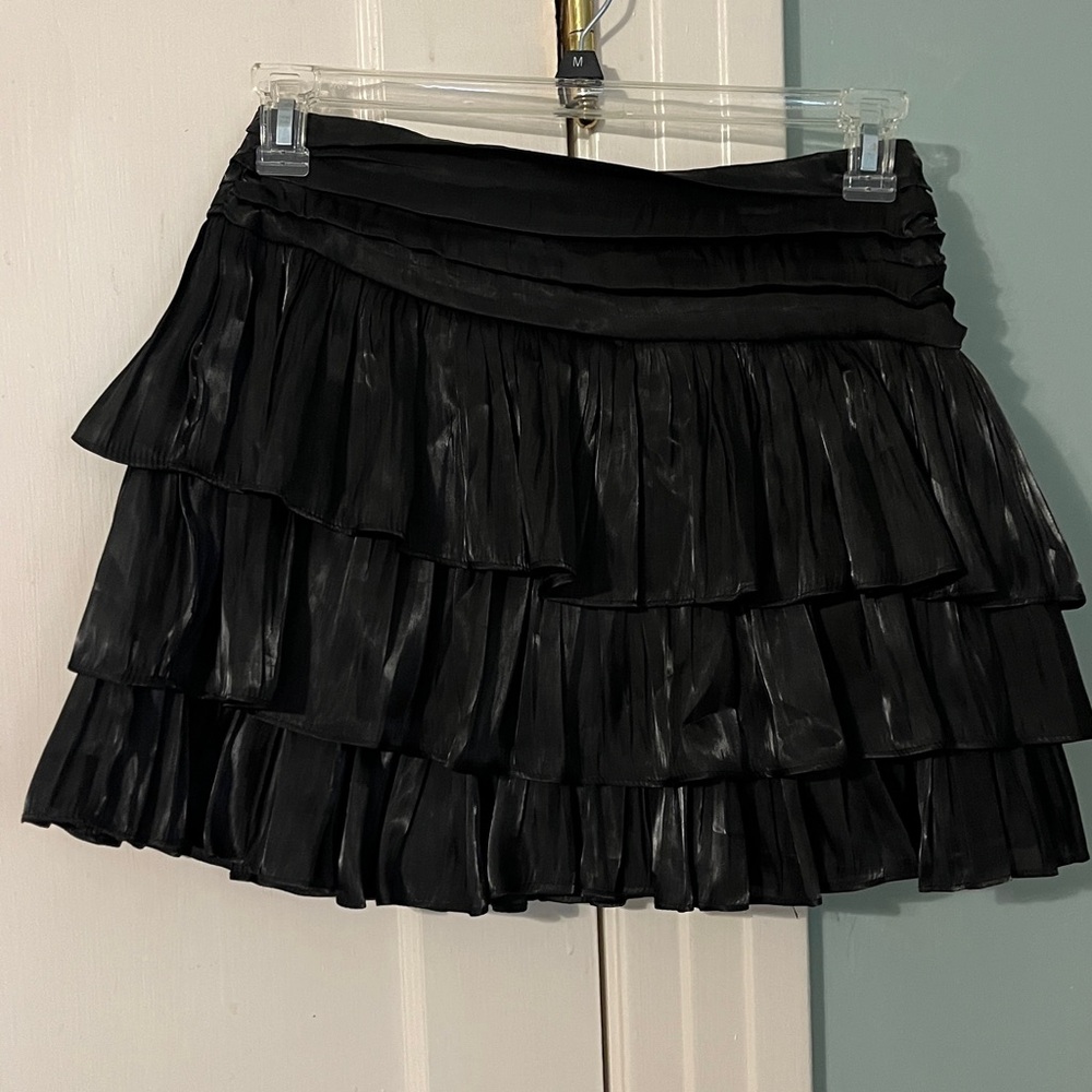 Elegant Black Ruffled Skirt